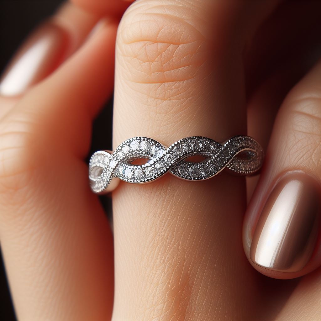 Кільце з паве на пальці Кільце з паве на пальці